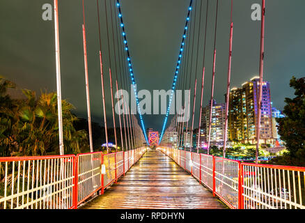 Bitan Hängebrücke in Xindian Bezirk von New Taipei City, Taiwan Stockfoto