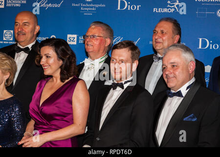 Jean Todt, Fürst Albert II. Grimaldi, Elke Büdenbender, Hans-Joachim Frey, Stanislaw Tschertschessow, Jürgen Preiss-Daimler und Michael Kretschmer bei Stockfoto