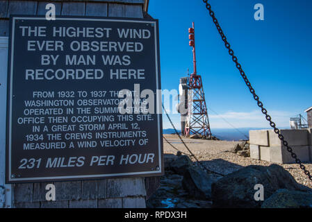 Blick vom Mt. Washington in New Hampshire Stockfoto