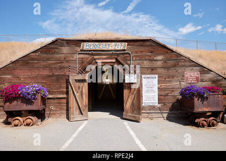 Eingang zu Berkeley Tagebau in Butte, Montana Stockfoto