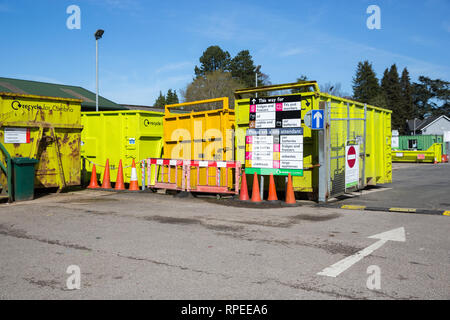 Eine örtliche Behörde öffentliche Recycling Center in Cumbria Stockfoto