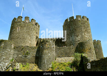 Historische Conwy Castle, ein mittelalterliches Schloss im Norden von Wales Stockfoto