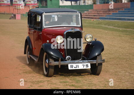 1932 Sänger neun Auto mit 9 Ps und 4 Zylinder Motor. 75 RJI Indien. Stockfoto