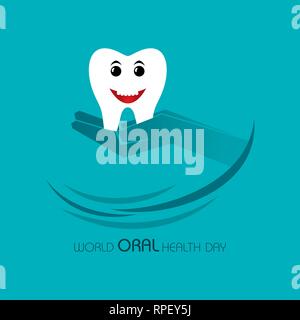 Welt Mundgesundheit Tag Design, 20. März, Vector Illustration Stock Vektor