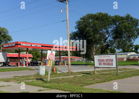 USA, Nebraska, Omaha Stadt Macy, Reservierung, Tankstelle von Omaha Nation Stockfoto