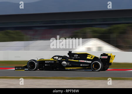 Montmelo, Spanien. 21 Feb, 2019. Nico Hulkenberg von Deutschland fahren die (27) Renault Sport Formel 1 Team RS 19 auf Spur während der Tag vier von F1 die Wintertests Credit: Marco Canoniero/Alamy leben Nachrichten Stockfoto