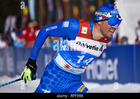 Seefeld, Österreich. 21 Feb, 2019. In Italien Francesco De Fabiani konkurriert im Sprint Wettbewerb Qualifikation an der 2019 Nordische Ski-WM. Quelle: John lazenby/Alamy leben Nachrichten Stockfoto