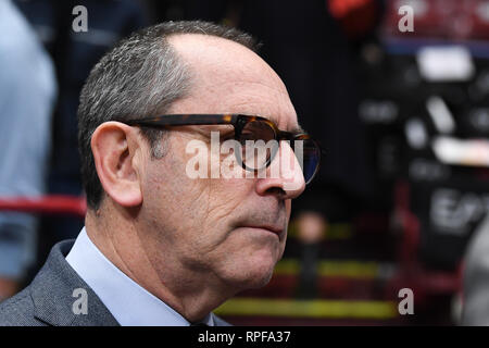 Foto Claudio Grassi/LaPresse 21 Febbraio 2019 Assago (MI) Italia sport Warenkorb AX Armani Exchange Olimpia Milano FOX Maccabi Tel Aviv - Turkish Airlines Eurolega 2018/2019 - Mediolanum Forum vs. Nella Foto: Egidio Bianchi (presidente LegaBasket) Foto Claudio Grassi/LaPresse Februar 21, 2019 Assago (MI) Italien sport Warenkorb AX Armani Exchange Olimpia Mailand FOX vs Maccabi Tel Aviv - Turkish Airlines EuroLeague 2018/2019 - Mediolanum Forum. Im Bild: Egidio Bianchi (presidente LegaBasket) Stockfoto