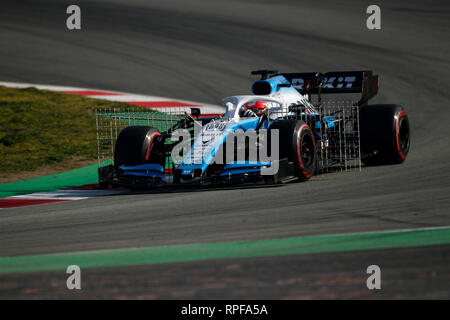 Montmelo, Spanien. 21 Feb, 2018. ROBERT KUBIKA von Williams Racing Laufwerke während der 2019 FIA Formel 1-Weltmeisterschaft vor Jahreszeit Prüfung am Circuit de Barcelona-Catalunya in Montmelo, Spanien. Credit: James Gasperotti/ZUMA Draht/Alamy leben Nachrichten Stockfoto