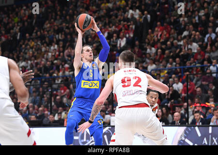 Foto Claudio Grassi/LaPresse 21 Febbraio 2019 Assago (MI) Italia sport Warenkorb AX Armani Exchange Olimpia Milano FOX Maccabi Tel Aviv - Turkish Airlines Eurolega 2018/2019 - Mediolanum Forum vs. Nella Foto: Michael Roll (#5 Maccabi Tel Aviv FOX) Foto Claudio Grassi/LaPresse Februar 21, 2019 Assago (MI) Italien sport Warenkorb AX Armani Exchange Olimpia Mailand FOX vs Maccabi Tel Aviv - Turkish Airlines EuroLeague 2018/2019 - Mediolanum Forum. Im Bild: Michael Roll (#5 FOX Maccabi Tel Aviv) Stockfoto