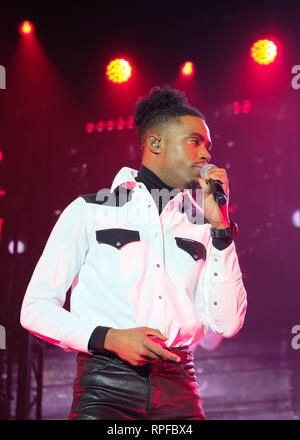 Bournemouth, Dorset, Großbritannien. 20. Februar 2019. X-Factor UK Tour 2019 - 20. Februar 2019, Dalton Harris auf der Bühne, BIC, Bournmouth, Dorset, UK Credit: Dawn Fletcher-Park/Alamy leben Nachrichten Stockfoto