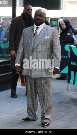 New York, NY, USA. Februar 21, 2019 Charles Seide Dunn am Bau Serie über Erfahrung in einer Welt getrennt von der Technologie sprechen, nach 30 Jahren im Gefängnis in New York Februar 21, 2019 Credit: RW/Mediapunch Credit: MediaPunch Inc/Alamy leben Nachrichten Stockfoto