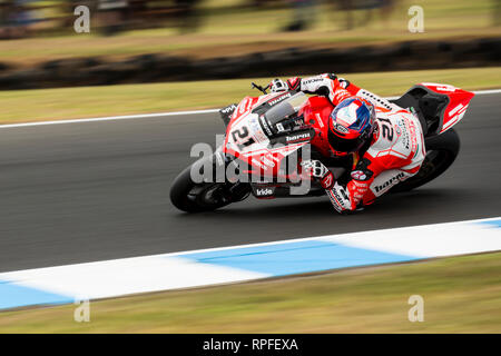 Phillip Island, Australien. 22 Feb, 2019. World Superbikes Meisterschaft, Freitag Freies Training; die Zahl 21 Barni Racing Team Ducati geritten von Michael Ruben Rinaldi während der Freien Praxis 2 Credit: Aktion plus Sport/Alamy leben Nachrichten Stockfoto