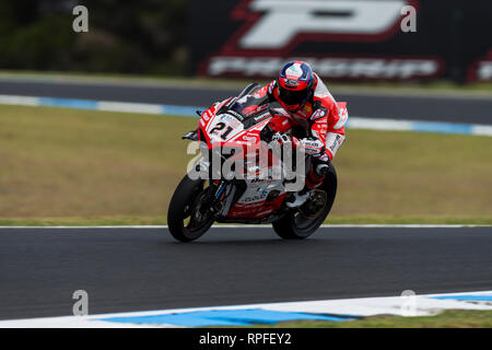 Phillip Island, Australien. 22 Feb, 2019. World Superbikes Meisterschaft, Freitag Freies Training; die Zahl 21 Barni Racing Team Ducati geritten von Michael Ruben Rinaldi während der Freien Praxis 2 Credit: Aktion plus Sport/Alamy leben Nachrichten Stockfoto