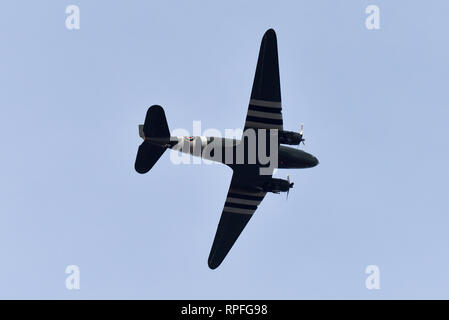 Sheffield, South Yorkshire, UK. 22. Februar 2019. Flugzeuge fliegen über Sheffield die Mi Amigo Crash in Endcliffe Park im Jahr 1944 zu gedenken. Quelle: Matthew Chattle/Alamy leben Nachrichten Stockfoto