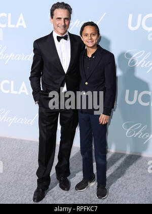 Schauspieler Lawrence Bender und Sohn Misha Bender am 2019 Hollywood für Wissenschaft Gala auf einem privaten Anwesen am 21 Februar, 2019 in Beverly Hills, Los Angeles, Kalifornien, USA. (Foto von Xavier Collin/Image Press Agency) Stockfoto