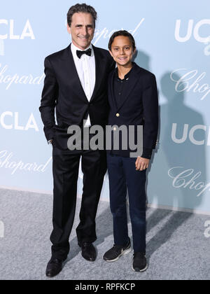 Schauspieler Lawrence Bender und Sohn Misha Bender am 2019 Hollywood für Wissenschaft Gala auf einem privaten Anwesen am 21 Februar, 2019 in Beverly Hills, Los Angeles, Kalifornien, USA. (Foto von Xavier Collin/Image Press Agency) Stockfoto