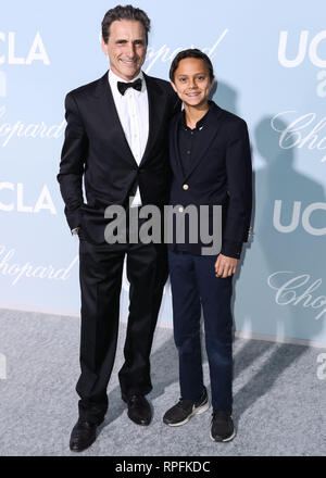 Schauspieler Lawrence Bender und Sohn Misha Bender am 2019 Hollywood für Wissenschaft Gala auf einem privaten Anwesen am 21 Februar, 2019 in Beverly Hills, Los Angeles, Kalifornien, USA. (Foto von Xavier Collin/Image Press Agency) Stockfoto