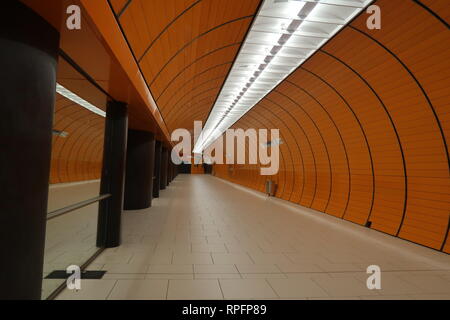 Der U-Bahnhof Marienplatz in München. Stockfoto