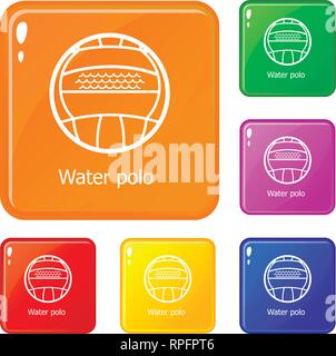 Wasserball Icons Set Vector Farbe Stock Vektor