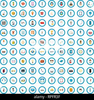 100 Business Icons set, cartoon-Stil Stock Vektor