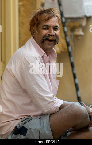 Mann Lachen, Jaisalmer Fort, Jaisalmer, Rajasthan, Indien Stockfoto