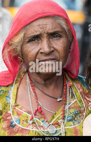 Porträt der alten Frau, Jaisalmer, Rajasthan, Indien Stockfoto