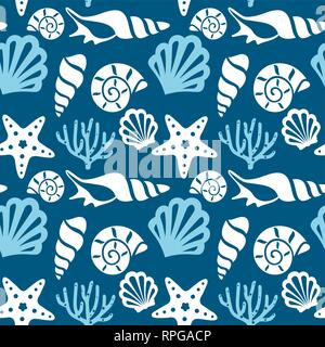 Nahtlose Muster mit Meerestieren. Unterwasser Hintergrund. Stock Vektor