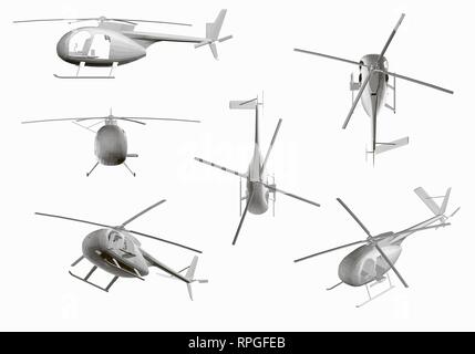 Satz von Corporate Hubschrauber vector Template auf weißem Hintergrund. Grau Hubschrauber mockup Vorlage für Branding Identity Design Grau Eurocopter Stock Vektor