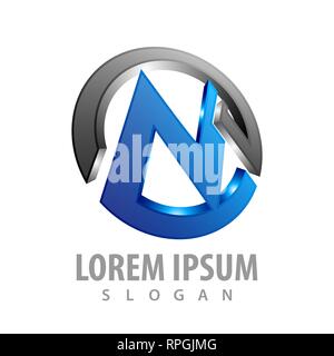 Kreis Anfangsbuchstabe M Logo Konzept Design. Symbol grafische Vorlage element