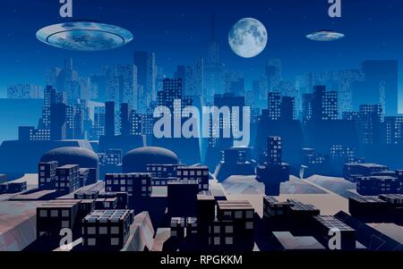 Futuroplolis, eine Stadt der Zukunft Stockfoto