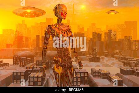 Futuroplolis, eine Stadt der Zukunft Stockfoto