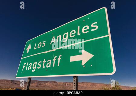 ARIZONA, unterschreiben sie nach Los Angeles und Flagstaff Arizona Stockfoto