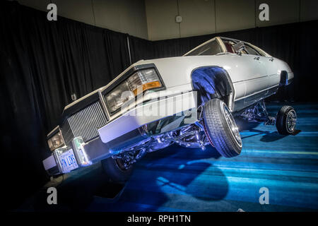 Toronto, Ontario, Kanada, 21. Februar 2019. Custom made Low Rider Auto auf Anzeige an Toronto International Autoshow. Stockfoto