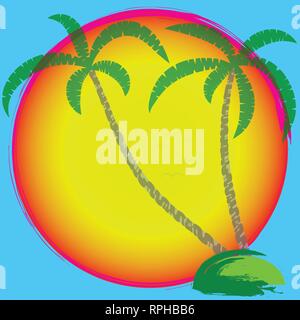 Schönen Sonnenuntergang Vector Illustration Stock Vektor