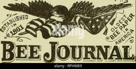 . American bee Journal. Biene Kultur; Bienen. 146, 1915. Amerikanische Biene MSMIOAi Journal ^.^^^^^^^^. Veröffentlicht monatlich von Americaii Bee Journal 1. Nat'l Bank Bldg. Hamilton, Illinois WICHTIGER HINWEIS DER BEZUGSPREIS der Zeitschrift ist Ji. 00 Ein Jahr in den Vereinigten Staaten von Amerika und Mexiko; in Kanada. Ji. io; und in allen anderen Ländern in der Postgewerkschaft. 25 Cents pro Jahr zusätzlich für Porto. Probeheft kostenlos. Die Wrapper: LABEL DATUM zeigt das Ende des Monats, auf den sich Ihr Abonnement bezahlt wird. Zum Beispiel "Decis" auf Ihrem Etikett zeigt, dass Sie bis Ende Dezember gezahlt wird. Stockfoto