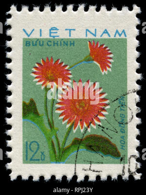 Briefmarke aus Vietnam im gepflegten Blumen Serie 1977 ausgestellt Stockfoto