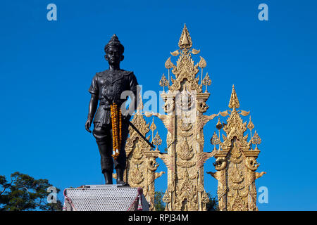 Chiang Rai Thailand Dez 26 2018, Denkmal von König Mengrai die Faust Lanna Lineal Stockfoto