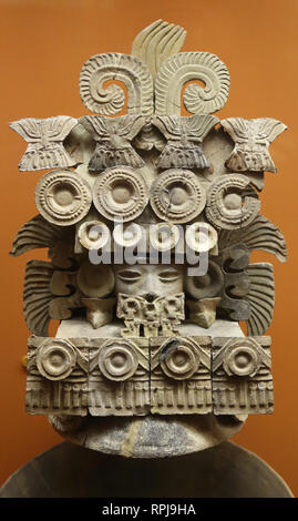 Weihrauchgefäß Deckel. Teotihuacan Kultur. Mexiko. Mitte der Klassischen Periode. Mesoamerika. ANMH, NY, USA Stockfoto