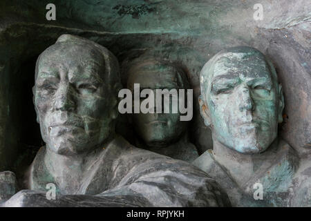 Communis, sozialistische Idealisten Bronze Skulptur Detail in Tallin, Estland. Stockfoto