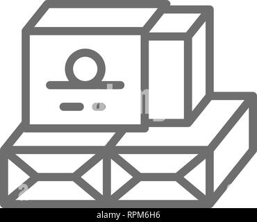 Kartonagen für Butter Symbol Leitung. Auf weissem Hintergrund Stock Vektor