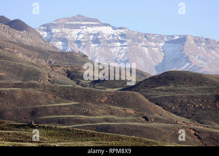 Schnee in Drakensburg Berge, Kwazulu Natal, Südafrika Stockfoto