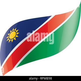 Namibia Flagge, Vector Illustration auf weißem Hintergrund Stock Vektor