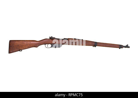 Steyr M 1895 Gewehr auch als Steyr-Mannlicher M 95 gerade Gewehr isoliert auf weißem Hintergrund bekannt Stockfoto