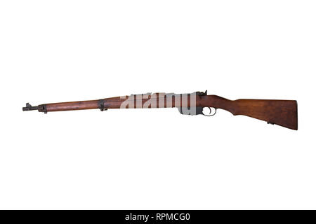 Steyr M 1895 Gewehr auch als Steyr-Mannlicher M 95 gerade Gewehr isoliert auf weißem Hintergrund bekannt Stockfoto