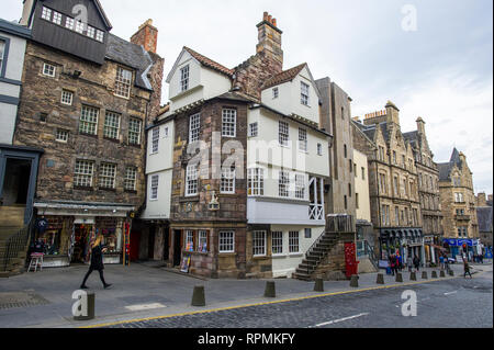 John Knox Haus & im Scottish Storytelling Centre in High Street, The Royal Mile in Edinburgh Schottland. Stockfoto