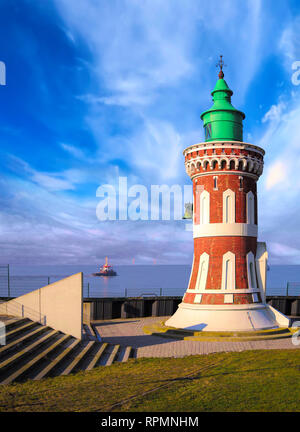 Pingelturm, historischen Leuchtturm am Hafen von Bremerhaven Stockfoto