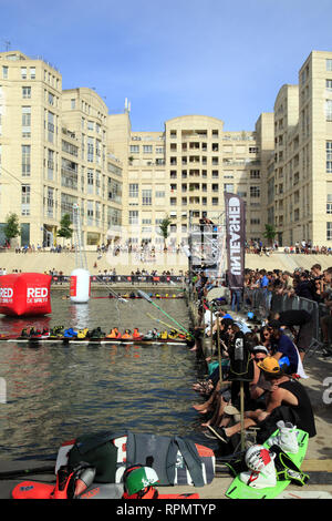 Internationales Festival für Extreme Sports statt, am Ufer des Flusses Lez in Montpellier, Frankreich Stockfoto