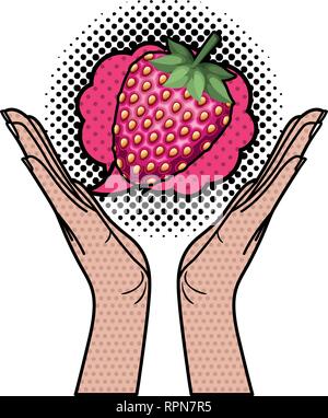 Offene Hand empfangen mit Sprechblase Stock Vektor