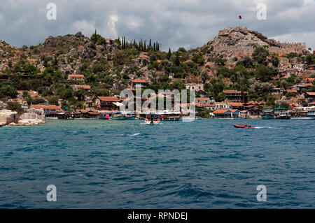 Dorf Kaleky, antiken Simena, Antalya. Stockfoto